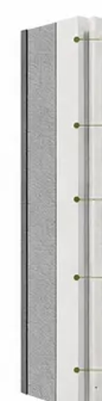 Querschnitt durch den Schichtaufbau der RENOFLEX ISOTHERM Fassade