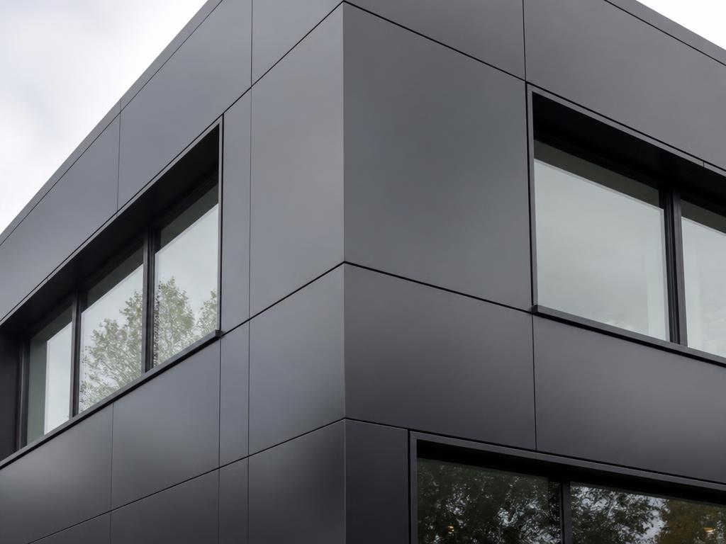Fassadenoberfläche Metall als Beispiel für RENOFLEX® Oberflächenebene